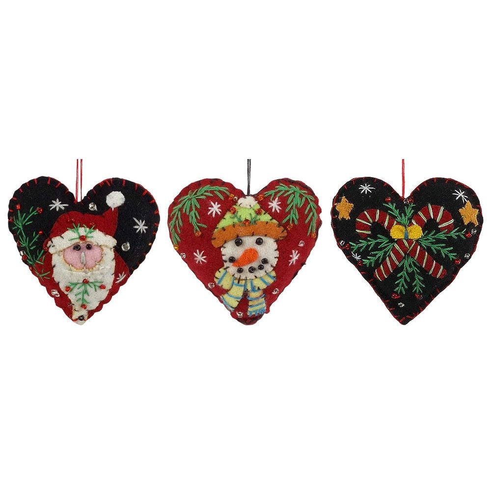 Christmas Heart Ornaments Set/3
