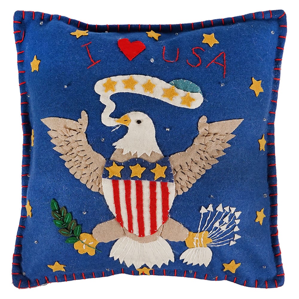I Love The USA Eagle Pillow
