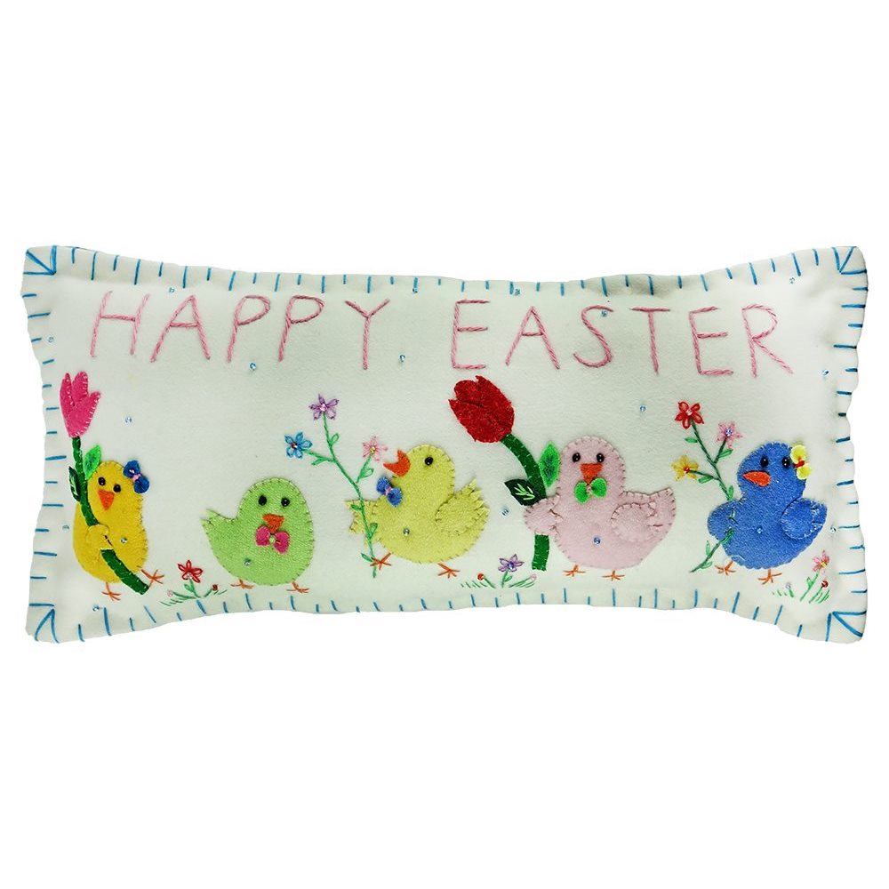 Happy Easter Chicks Pillow