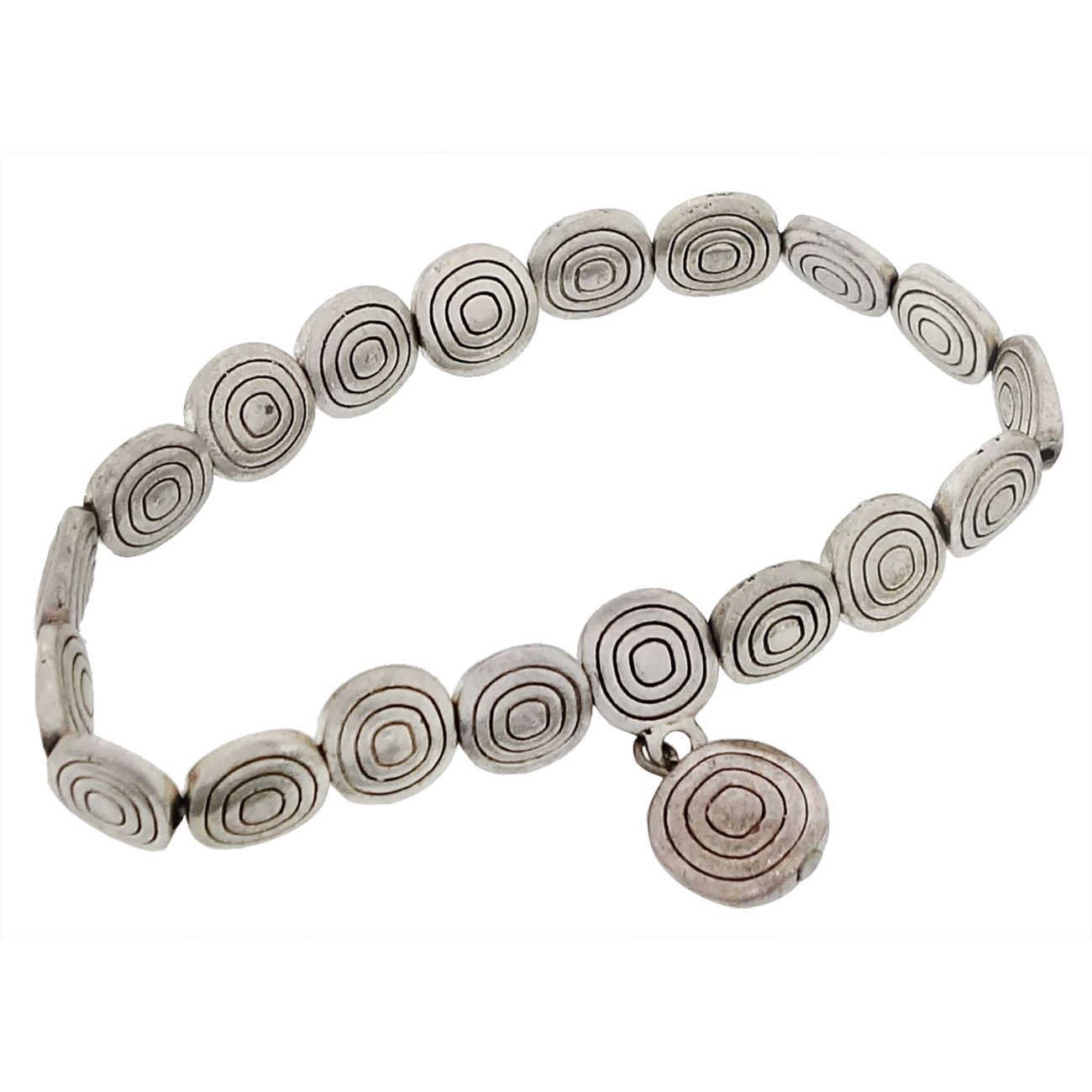 Silver Beads With Swirls Bracelet