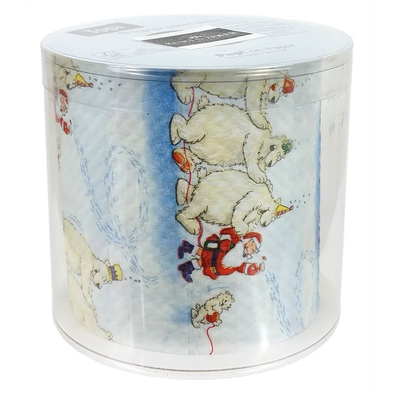 Polar Bears with Santa Designer Toilet Paper