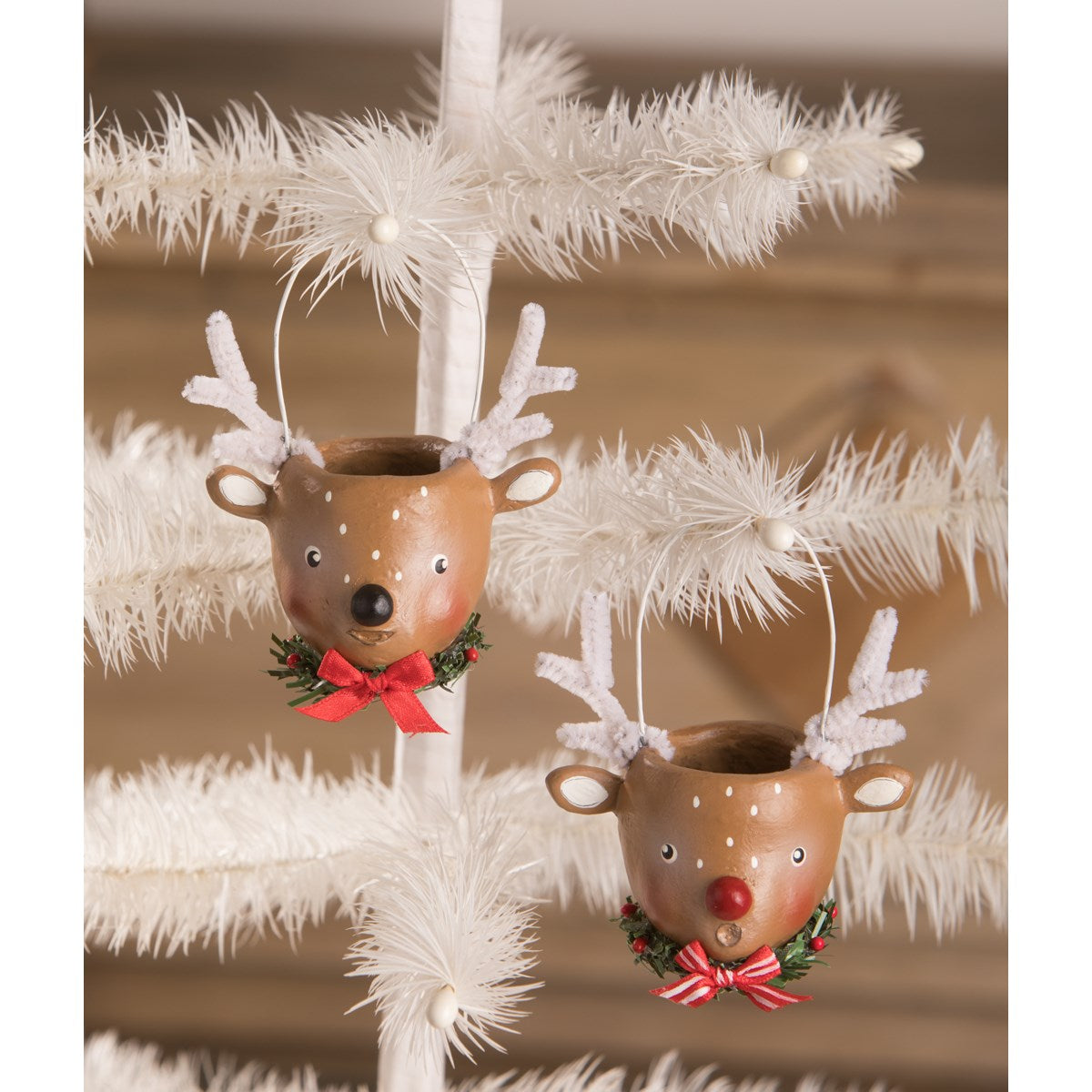 Mini Reindeer Bucket Ornaments Set/2