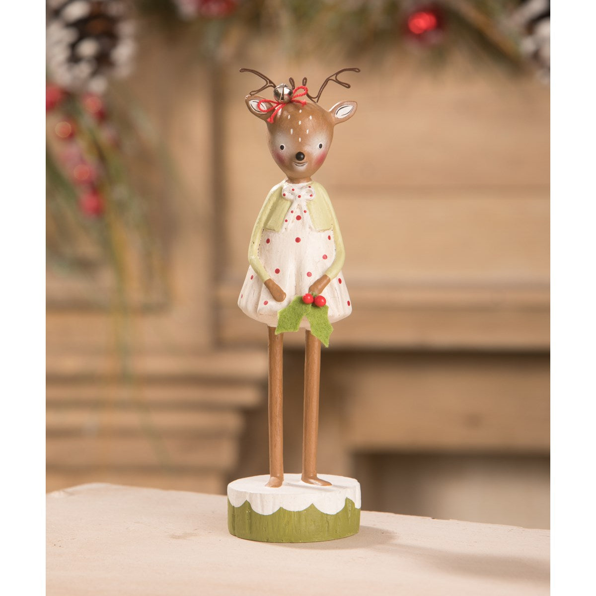 Reindeer Girl with Holly