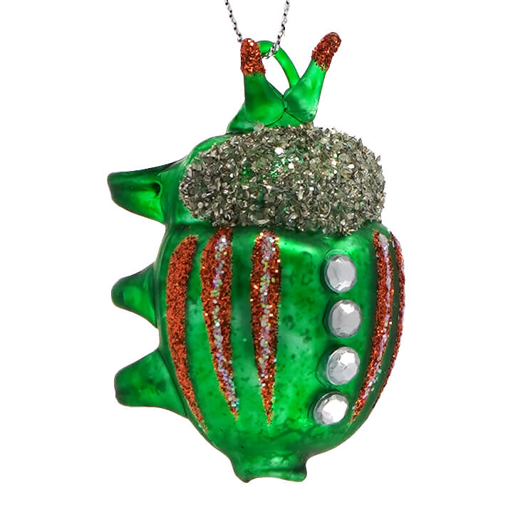 Green & Orange Glitter Insect Ornament