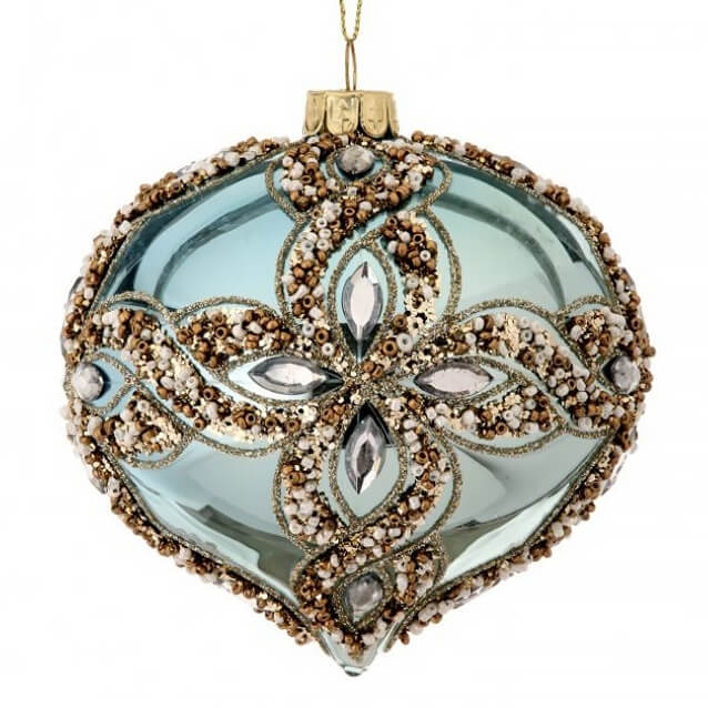 Glass Beaded Jewel Trinity Onion Ornament