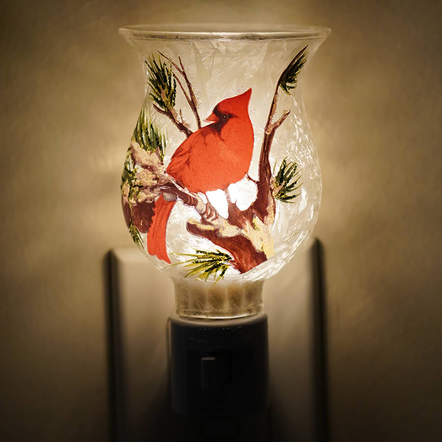 Glass Cardinal Night Light