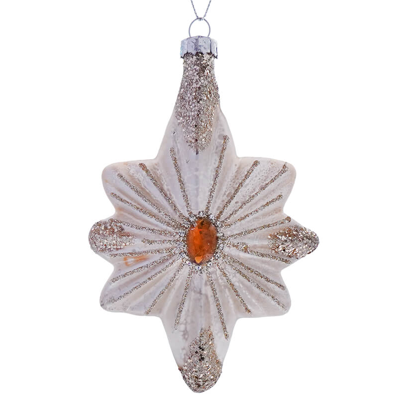 Mercury Glass Star With Jewels Ornament