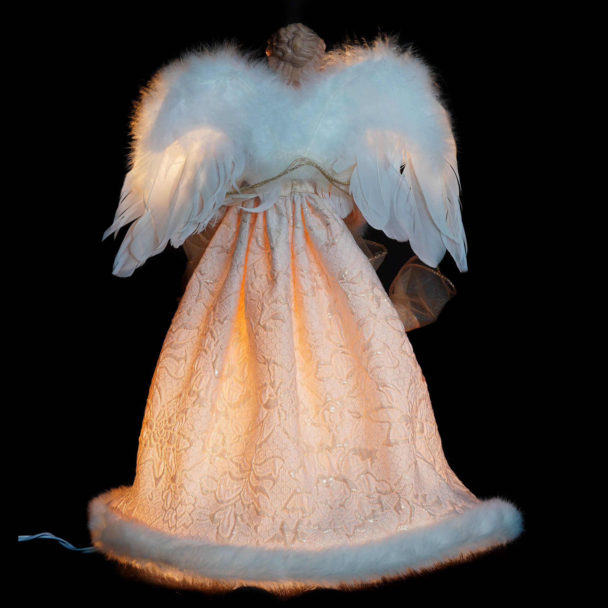 Lighted Champagne Gold Angel Tree Topper