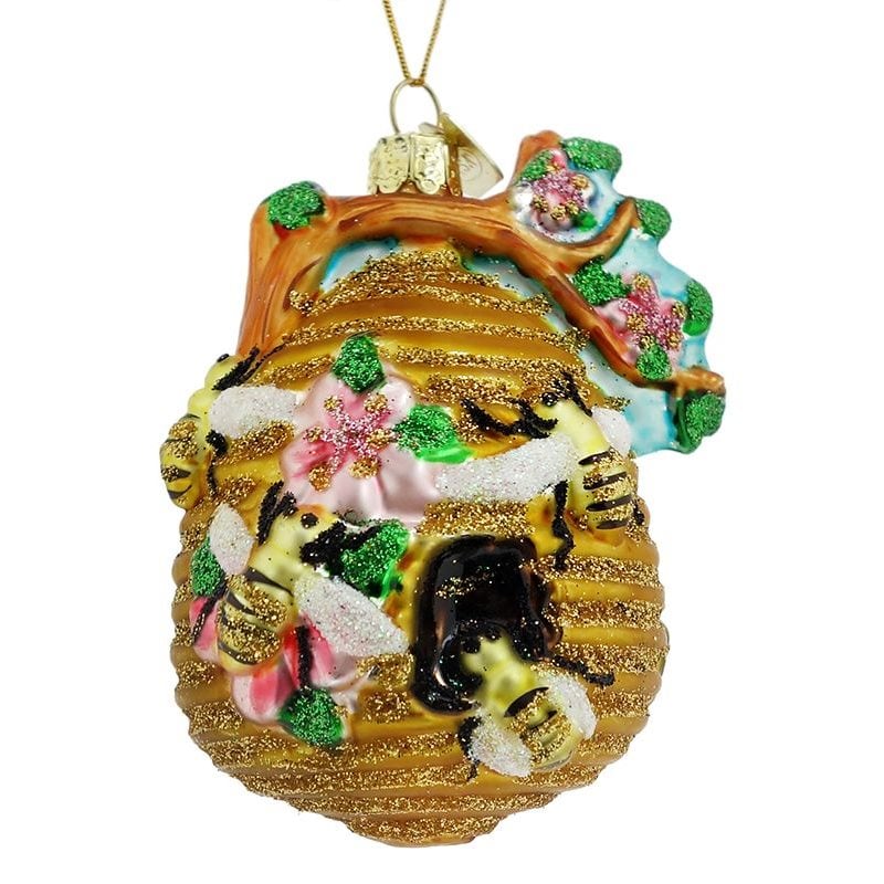 Beehive with Bees Ornament
