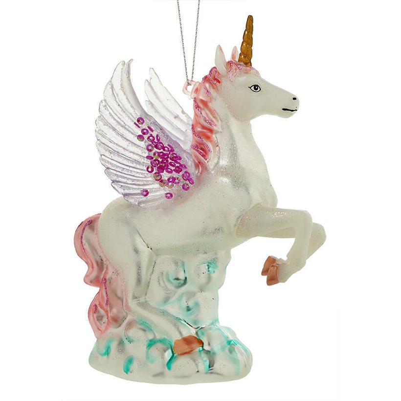 Winged Pink Unicorn Ornament