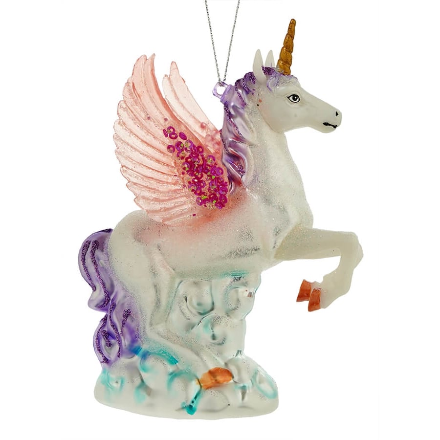 Winged Purple Unicorn Ornament