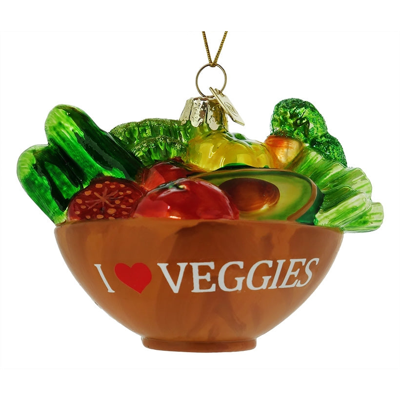 I Love Veggies Bowl Ornament