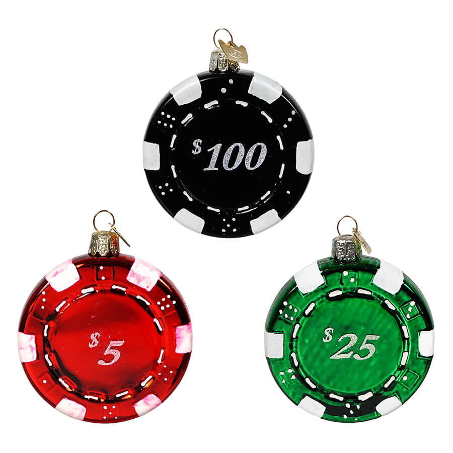 Casino Chips Ornaments Set/3