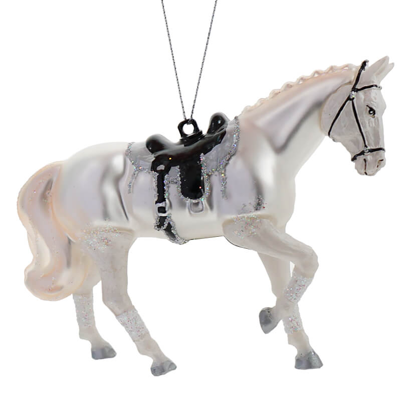 Noble Gems White Dressage Horse Ornament