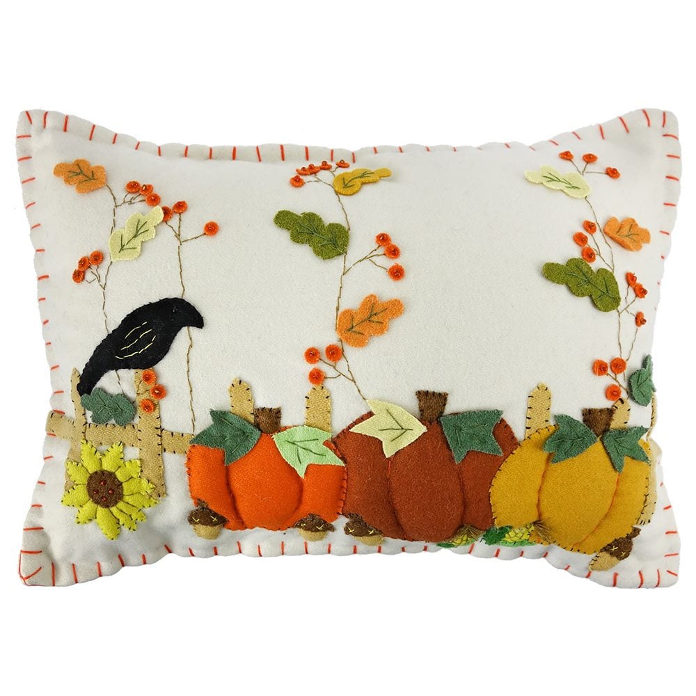 Crow In Pumpkin Patch Pillow