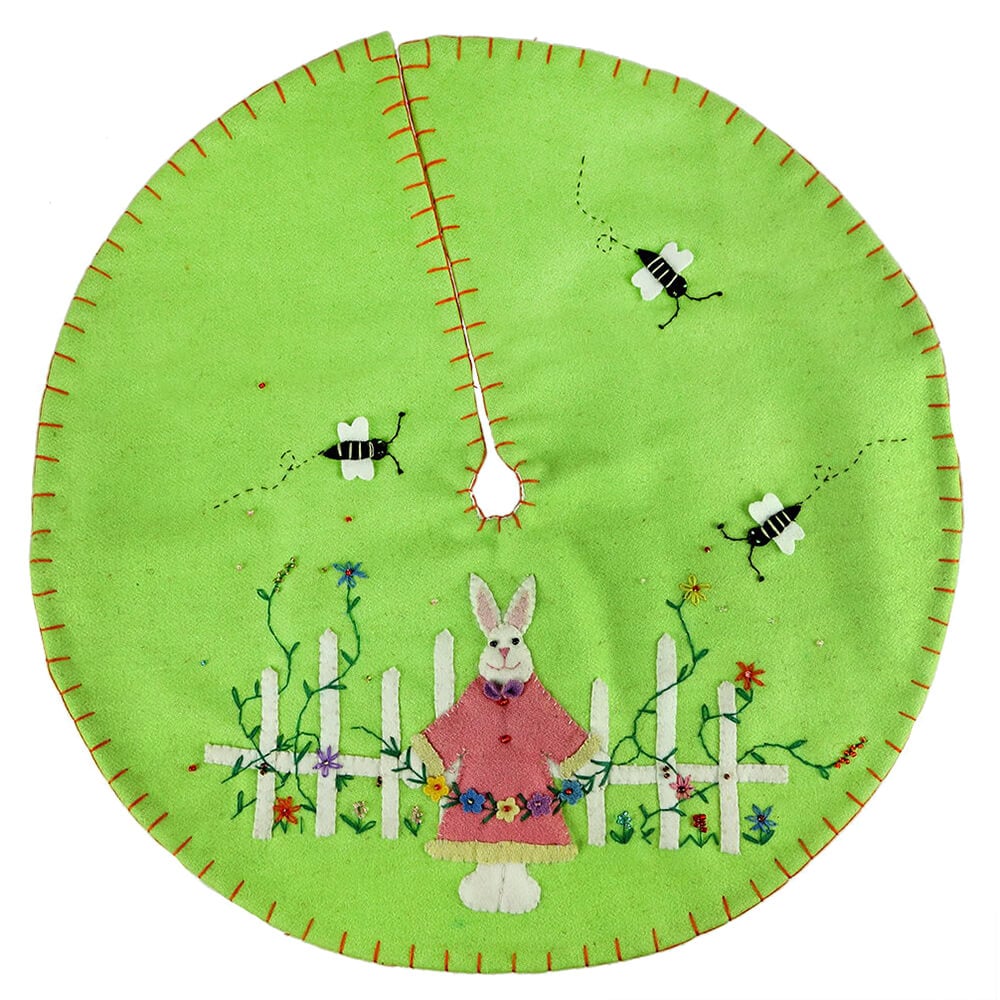 Lime Green Tree Skirt With Bunny