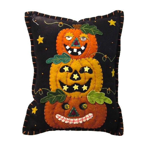 Halloween 3 Stack Of Pumpkins Pillow