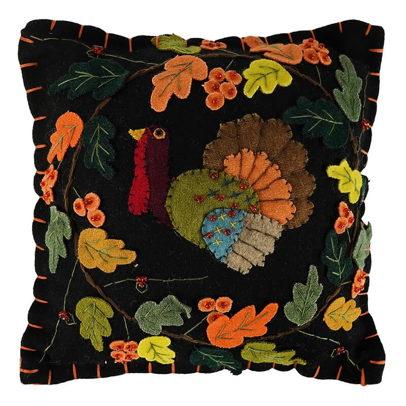 Turkey In Fall Leaves Pillow