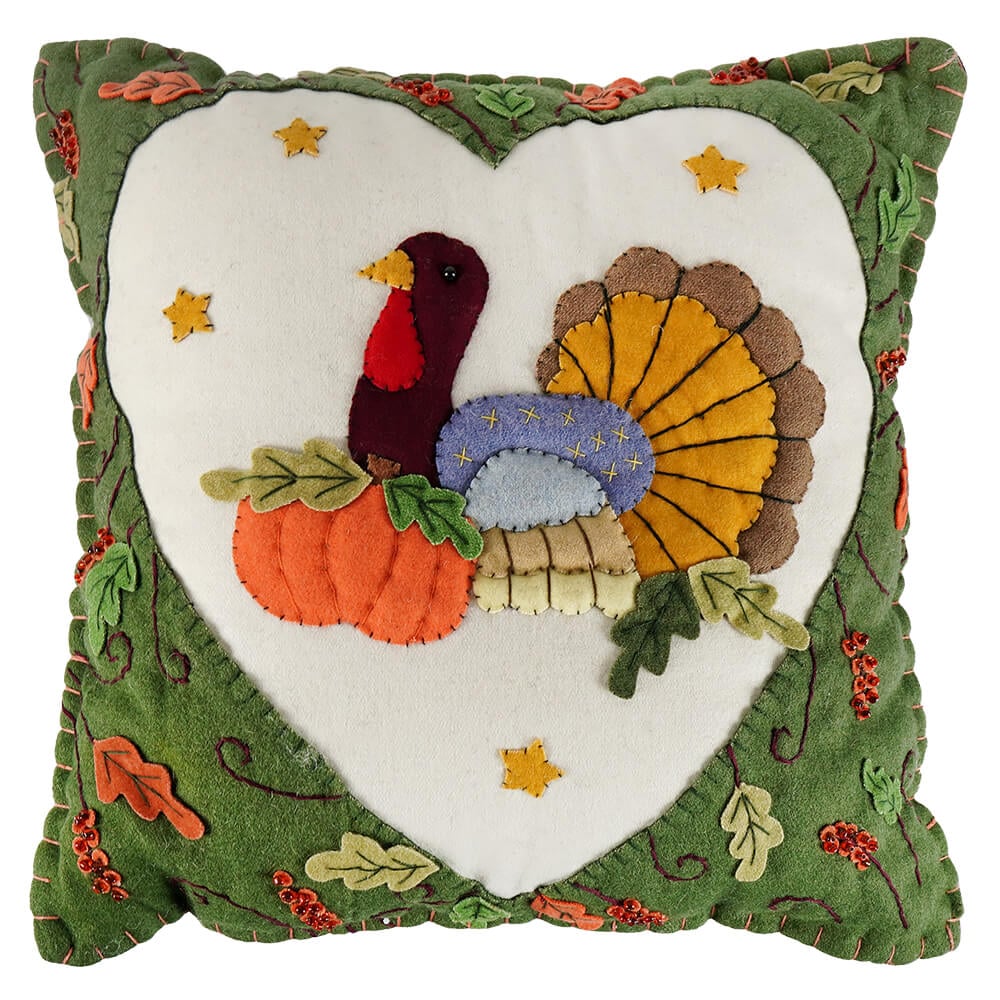 Harvest Turkey Heart Pillow