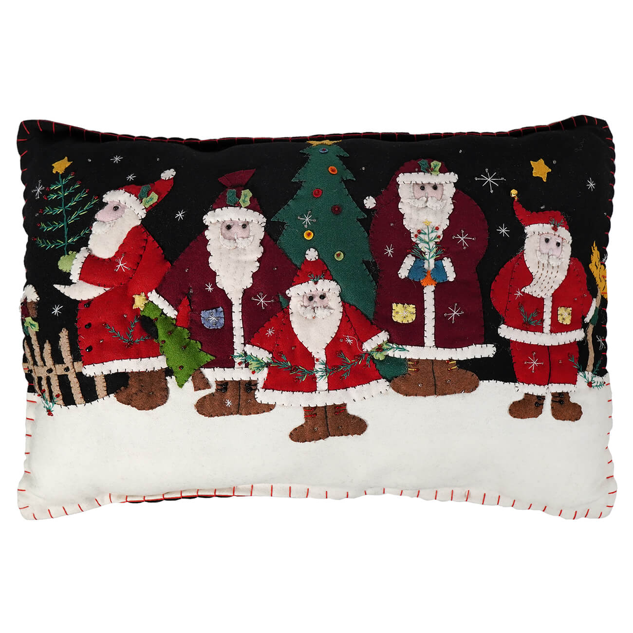 Five Santas Pillow