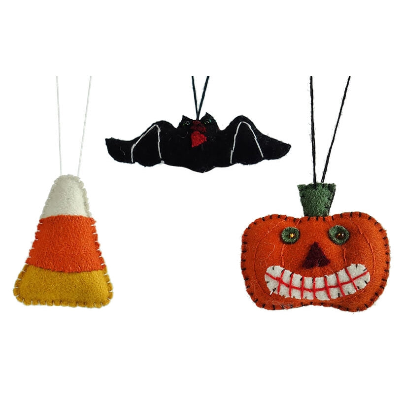 Mini Handmade Halloween Ornaments Set/3
