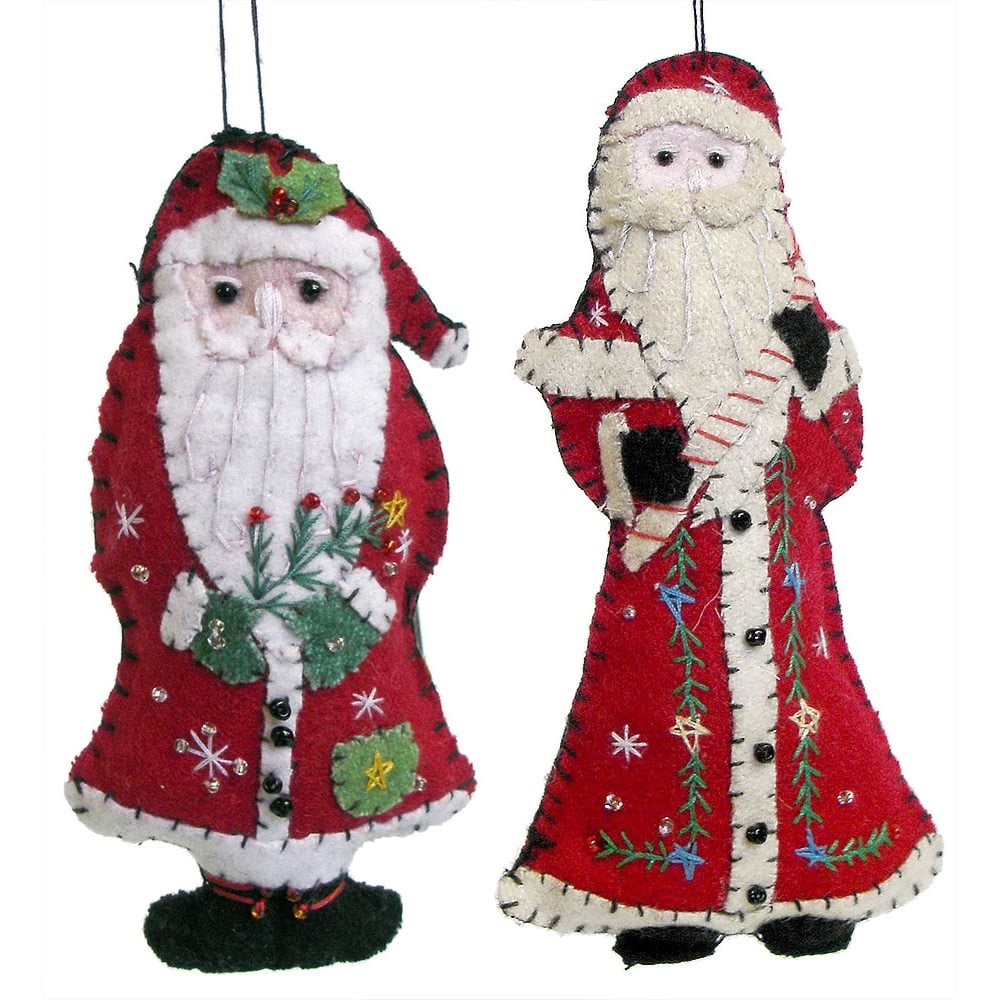 Felt Santa Ornaments Set/2