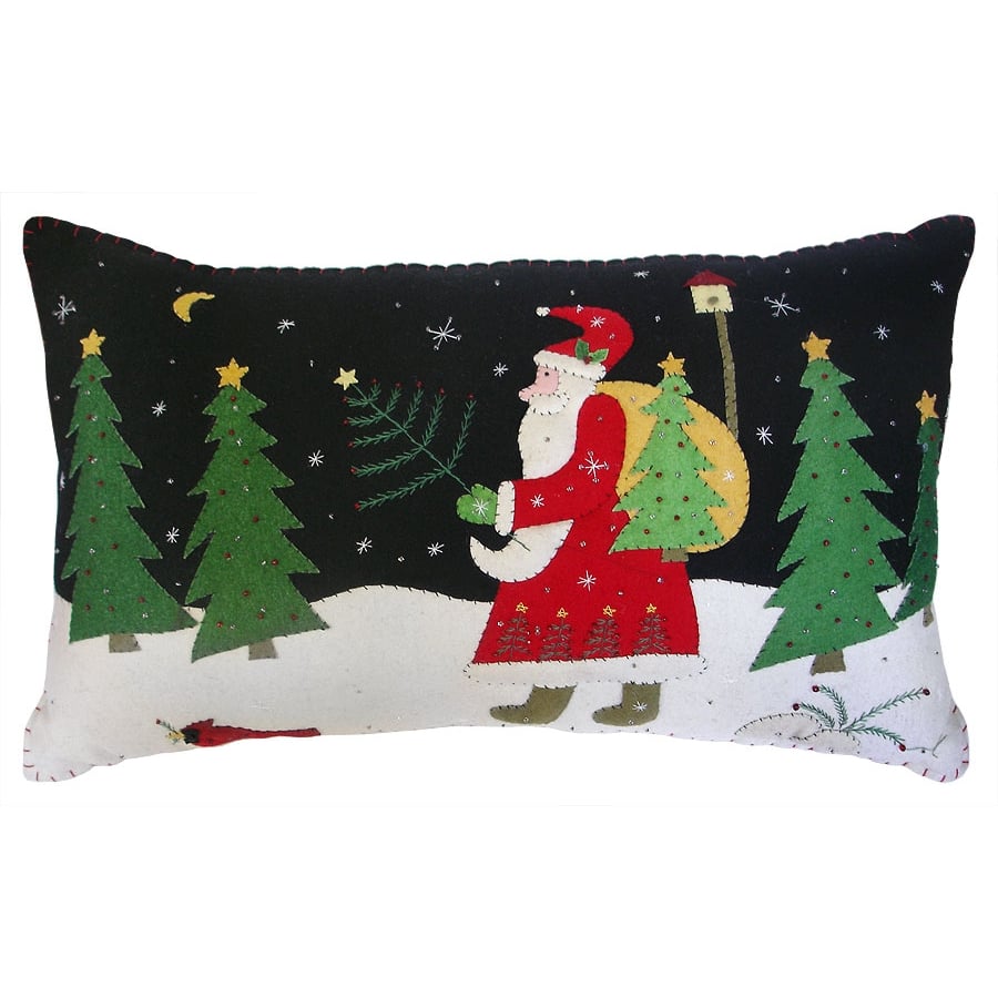 Santa With Tree Delivering Presents Pillow