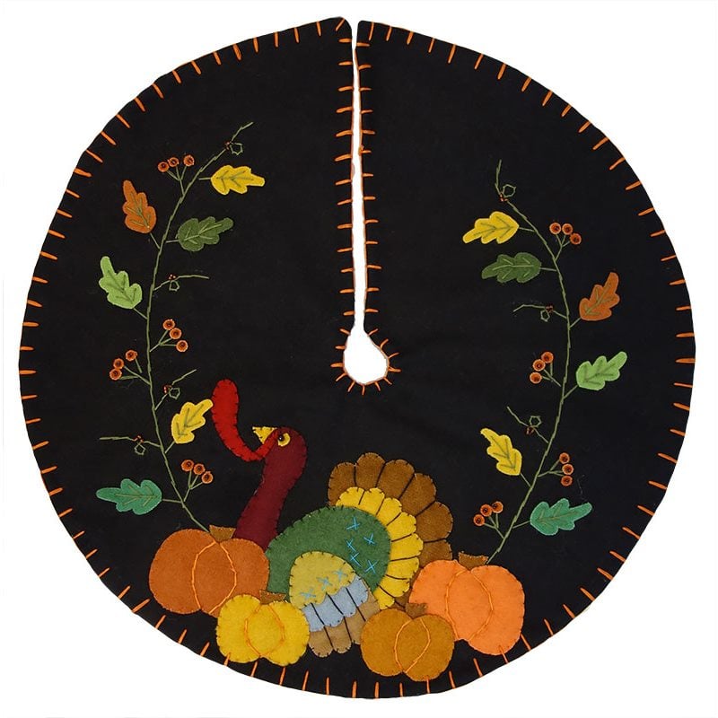 Turkey And Pumpkins Tree Skirt