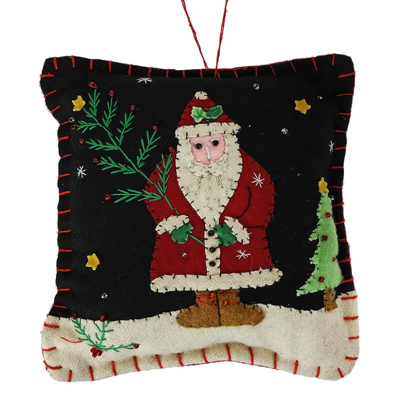 Santa Holding Tree Pillow