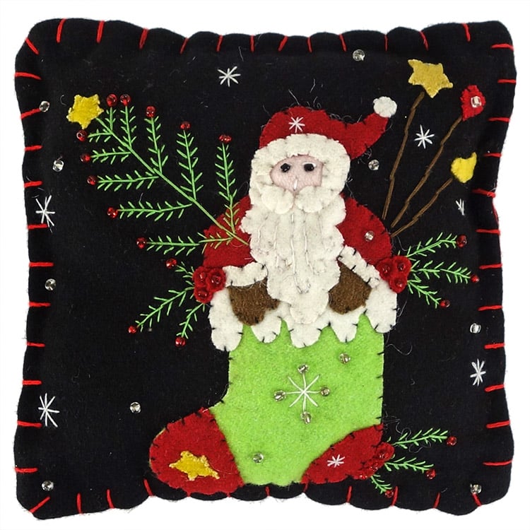 Santa In Stocking Pillow