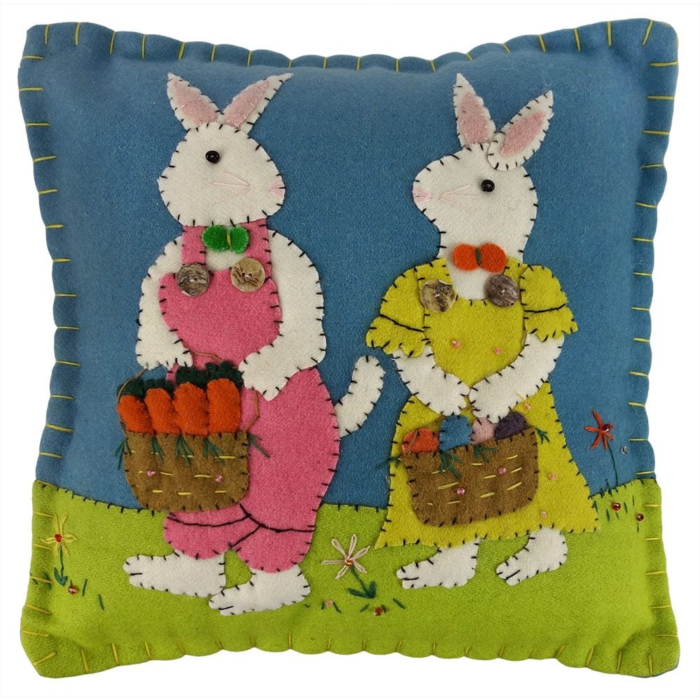 Easter Couple With Baskets Pillow