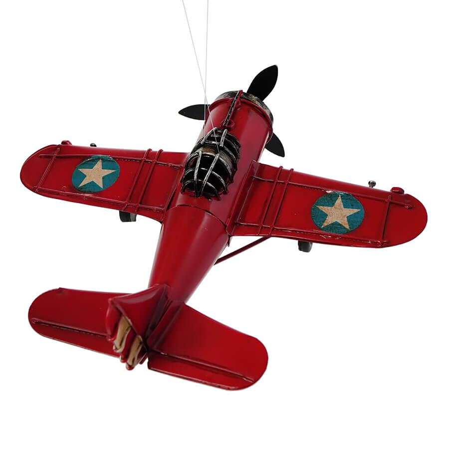Red Single Prop Plane Ornament
