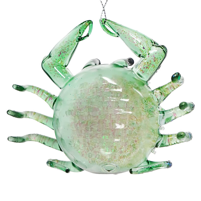 Seafoam Glitter Crab Ornament