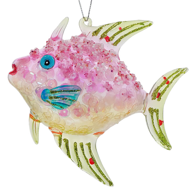 Pink Glitzy Fish Ornament