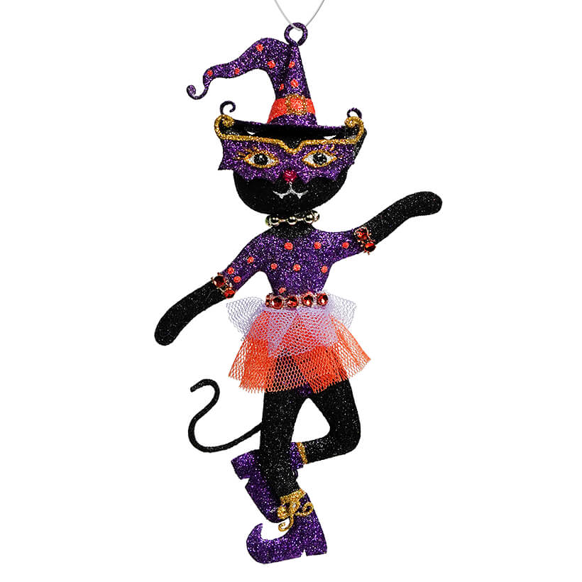 Purple Glam Cat Ornament