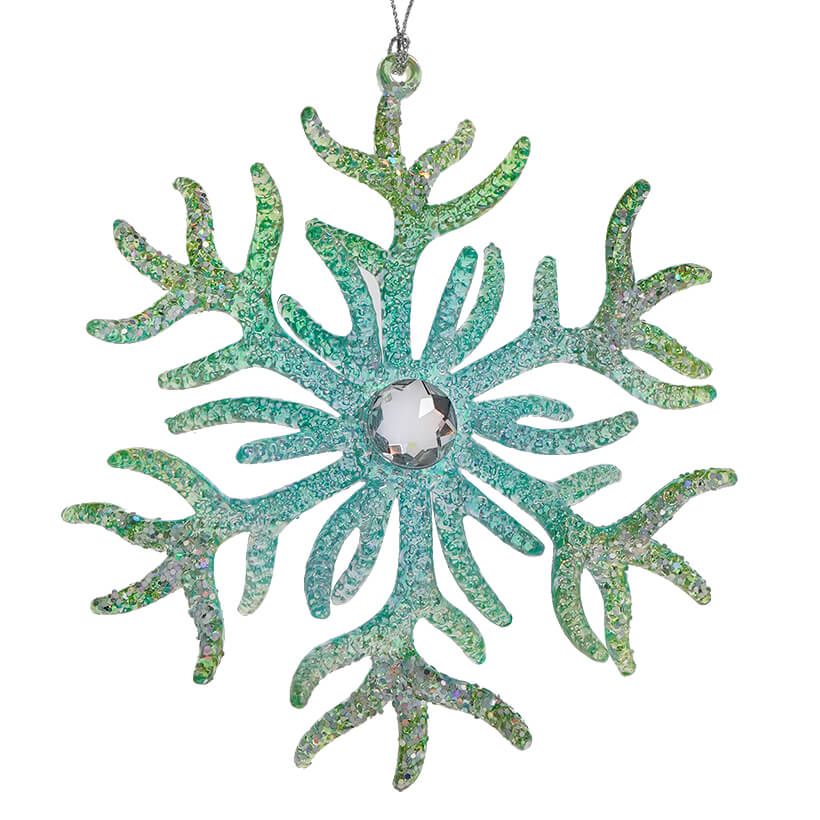 Green Sparkle Coral Ornament