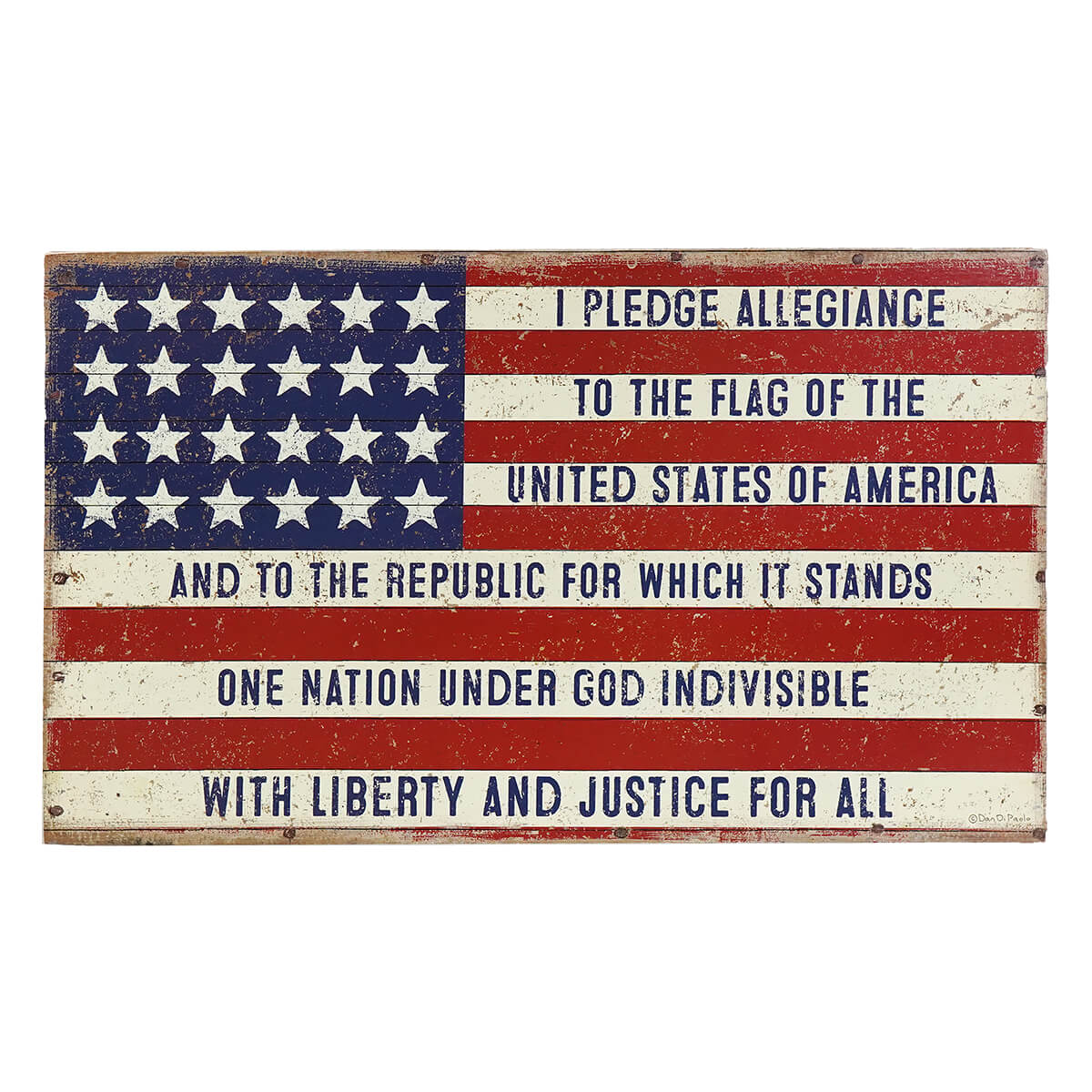 Pledge Allegiance Box Sign