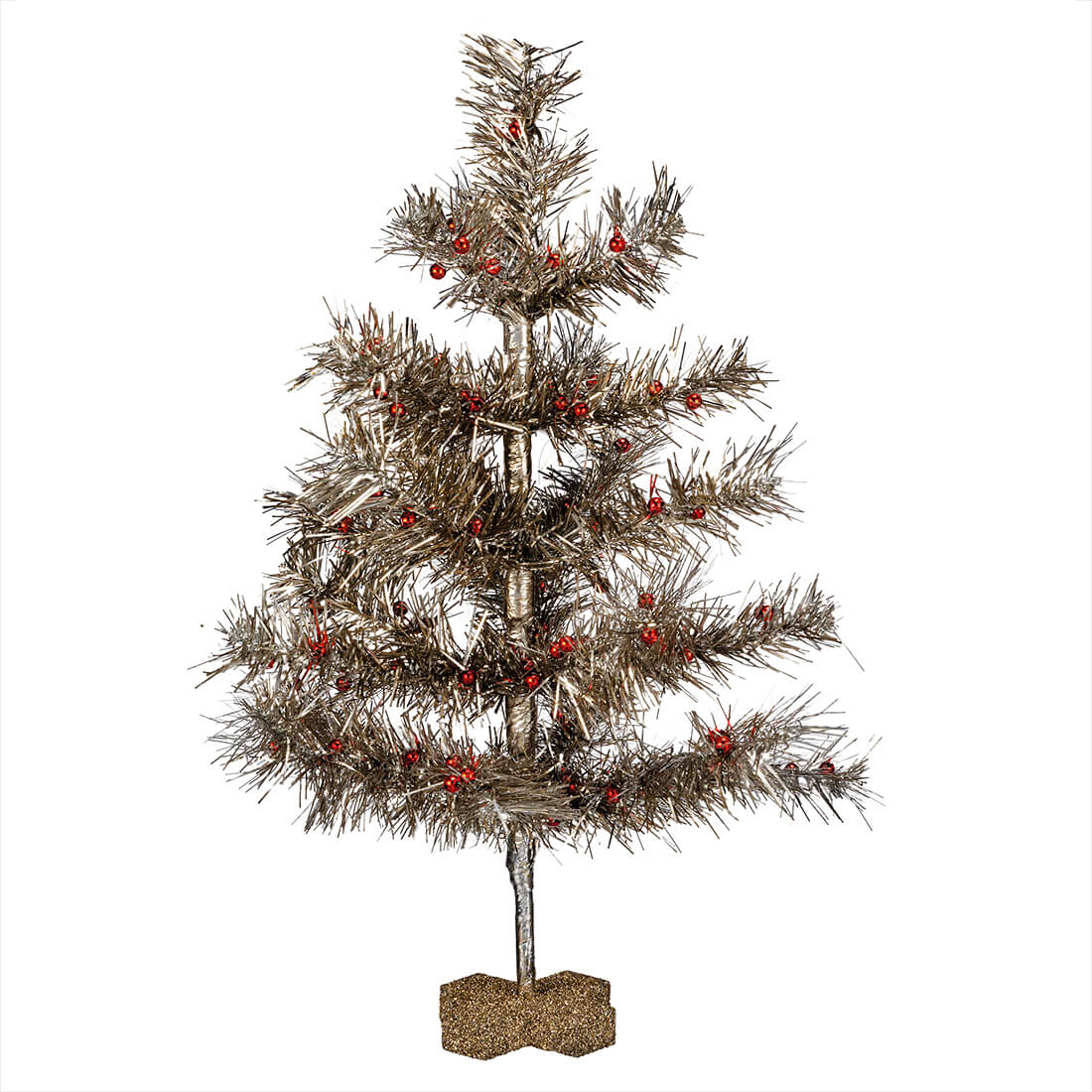 Decorated Silver Tinsel Tree
