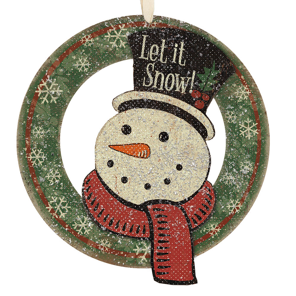 Let It Snow Snowman Wreath