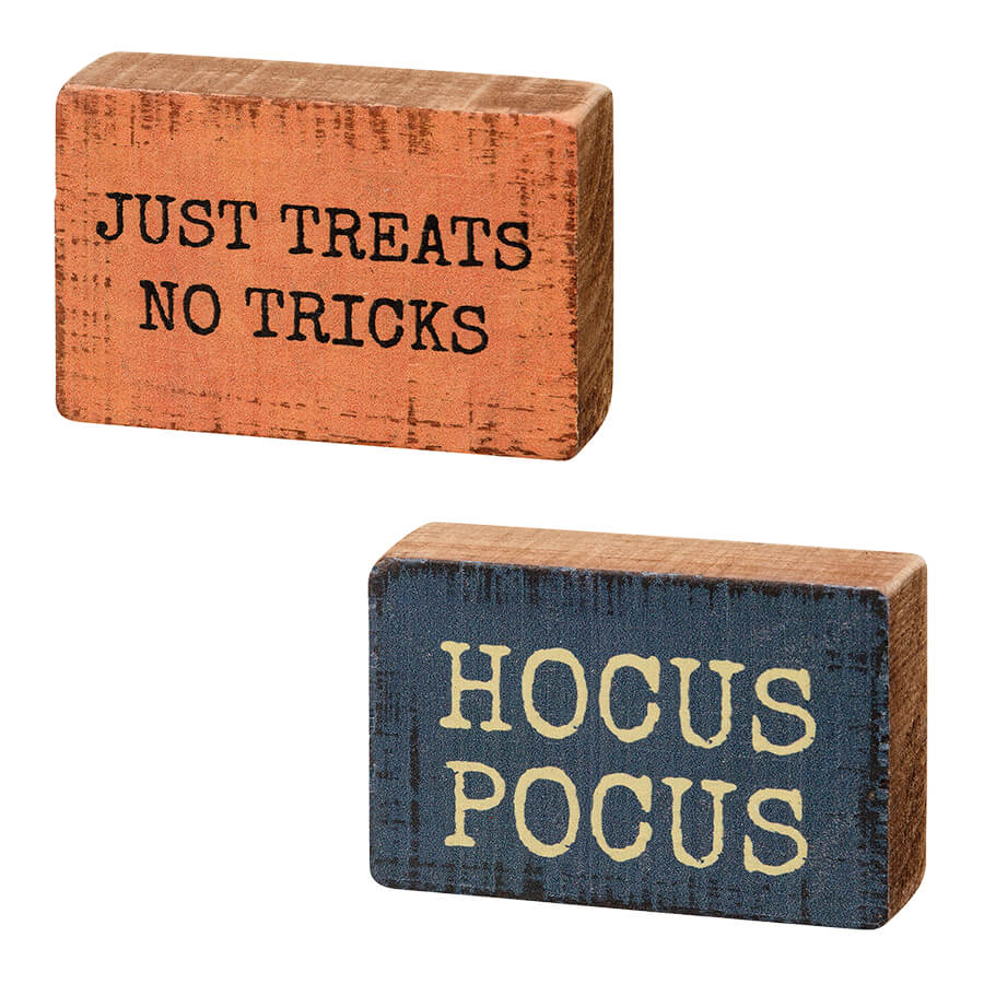 Just Treats & Hocus Pocus Block Signs Set/2