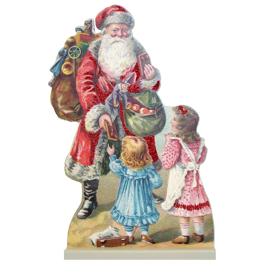 Vintage Santa with Children Easel Board