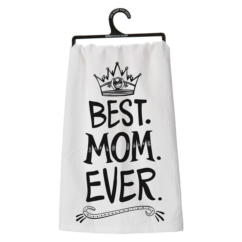 White "Best Mom Ever" Towel