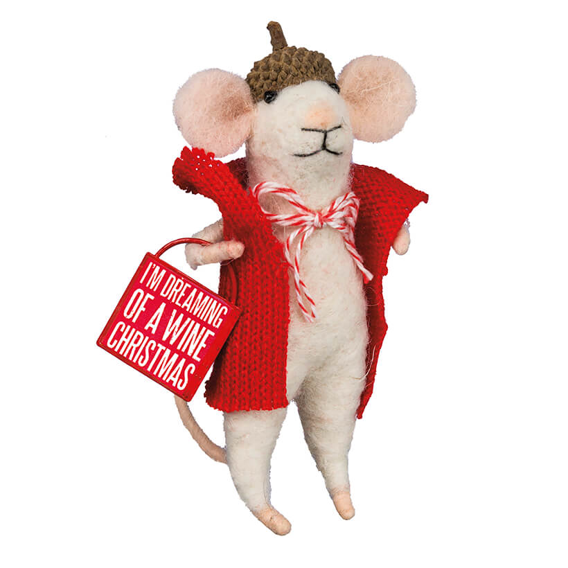 Wine Christmas Mouse Critter