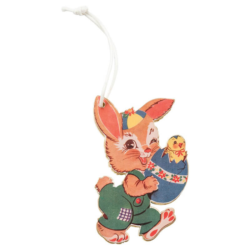 Retro Magnetic Easter Holiday Tag Ornaments Set/4