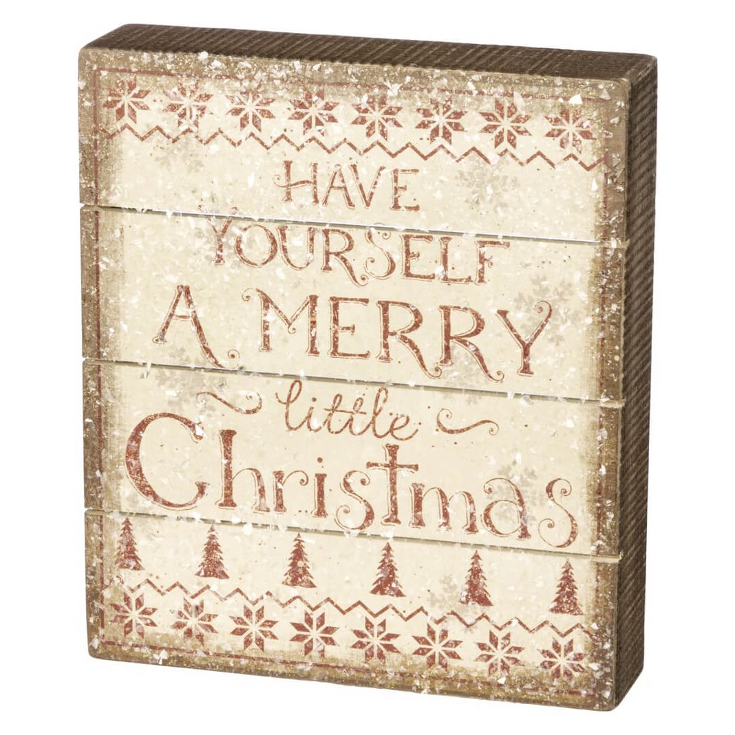 Merry Little Christmas Slat Box Sign