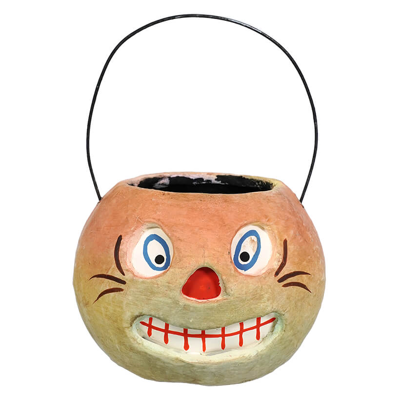 Vintage Halloween Orange & Green Wil-Eyed Bucket