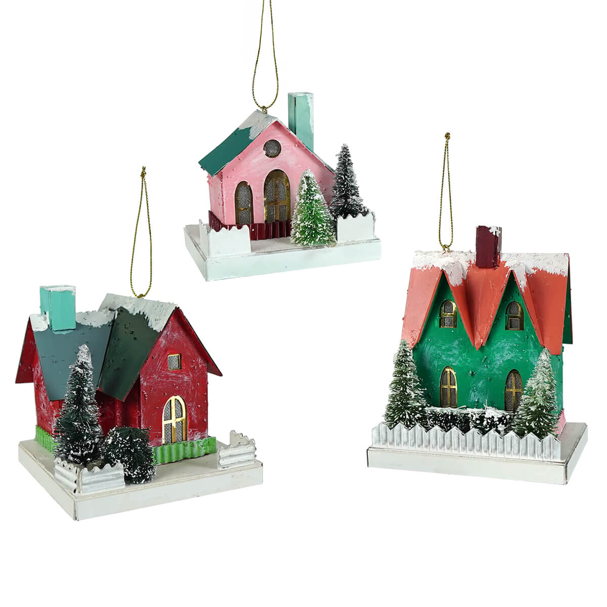 Retro Mini House Ornaments Set/3