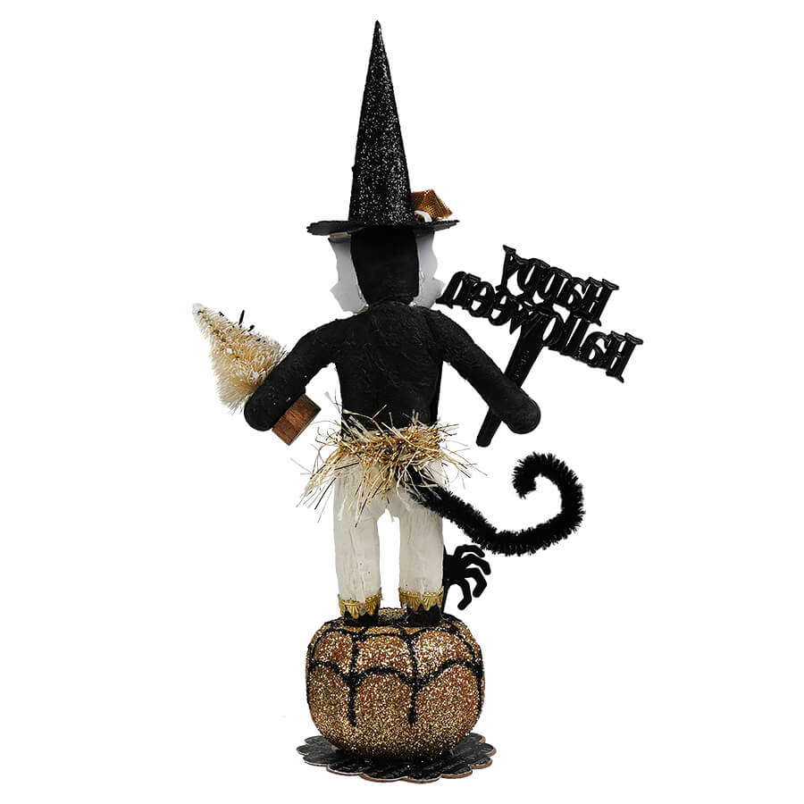 Black & Ivory Halloween Boy Cat Figure