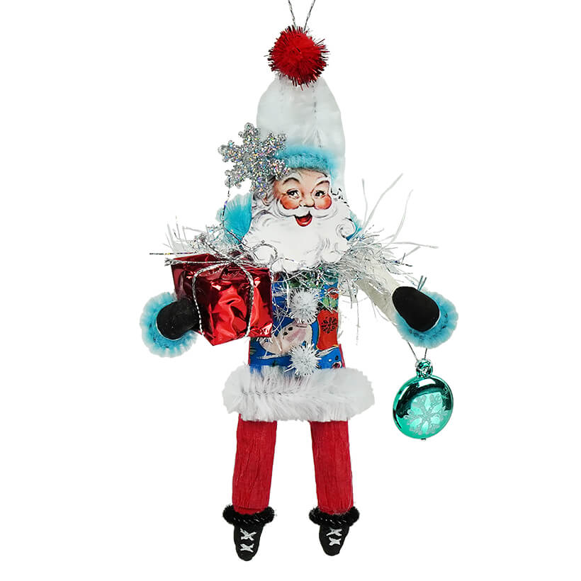 Retro Snowman Santa Fancy Vest Ornament