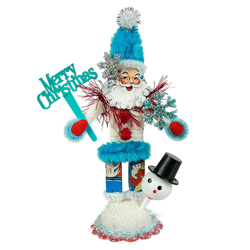 Retro Snowman Santa Fancy Pants Figure